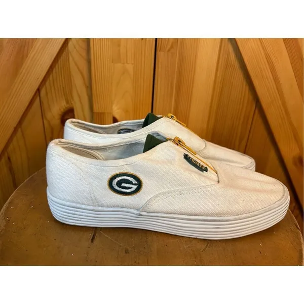 Vintage Green Bay Packers Women's Shoes, Size 7 - Image 3