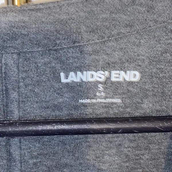 Lands End gray Cotten blend Zip Crew Cardigan loungewear basic minimalist active - Image 8