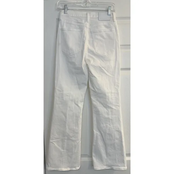 Aritzia Denim Forum Jeans Sz 25x28L Twiggy High Rise Flare White Retro Festival‎ - Image 2