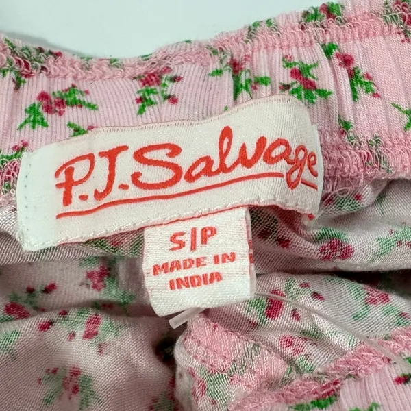 PJ Salvage x PQ Swim Pink Floral Leopard Trim Pajama shorts Small - Image 3