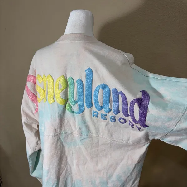 Disney Parks Disneyland Resort Rainbow Tie Dye Spirit Jersey Sz M Trips Vacay - Image 5