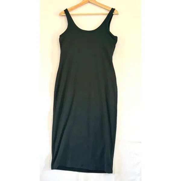 Vuori Cove Midi Dress Black Dark Heather Built-in Shelf Bra VW606‎ Womens Large - Image 2