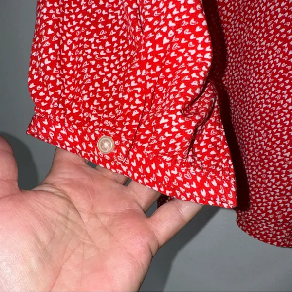 Loft‎ Valentine’s Day Heart Ruffle Long Sleeve Blouse Top M CP - Image 5