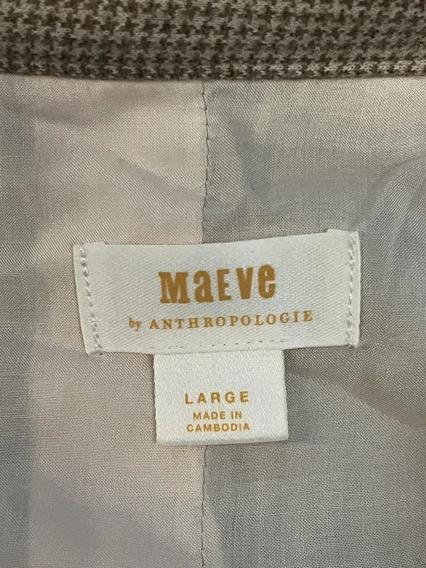 Maeve Anthropologie Jacket Womens Large Beige Tweed Button Front Lined Pockets - Image 9