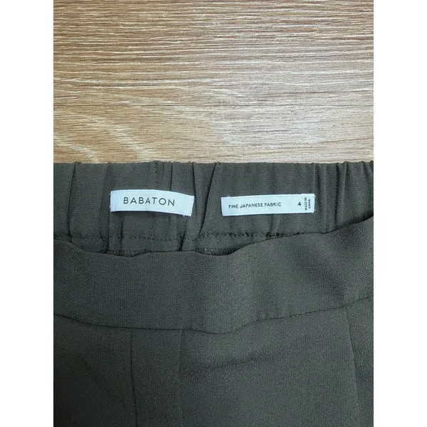 Babaton Aritzia Cohen Pants Women's 4 Dark Olive Japanese Crepe Trousers Office - Image 3