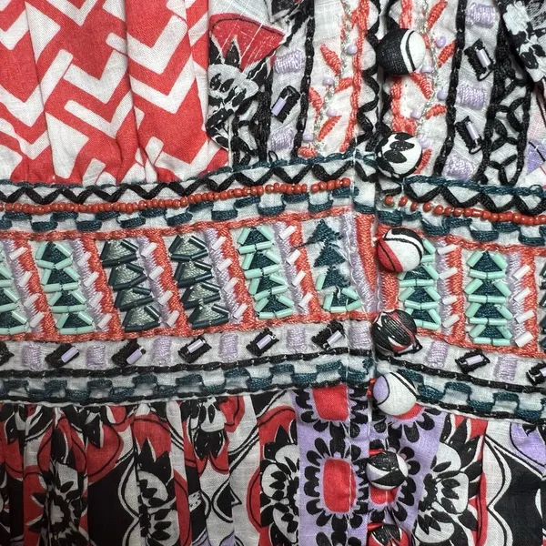 Anthropologie Beaded & Embroidered Flutter‎ Sleeve Mini Dress Size 2 - Image 6