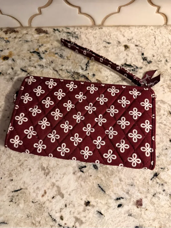 Vera Bradley Virginia Tech Hokies Quilted Wristlet in Maroon and White VT Logo - Image 2