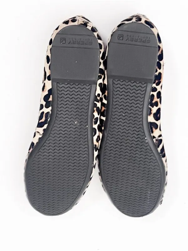 SPERRY Leather Animal Print Tassel Ballet Flats Size 7M Casual Boho Safari - Image 2