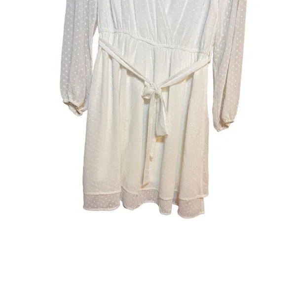 Hem & Thread Belle of the‎ Ball Dress White Swiss Dot Mini Dress Sz Small NEW - Image 9