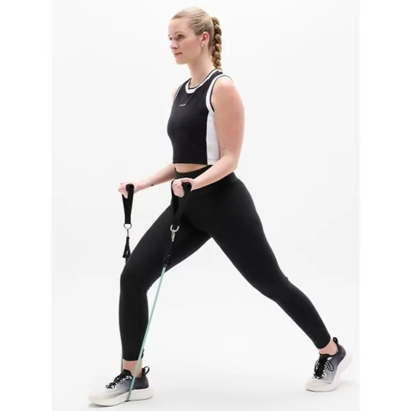 New Athleta M Power Serve Muscle Tank Medium Black Bright White - Image 6