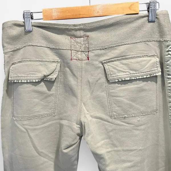 Hollister Y2K Low Rise Drawstring Flare Sweatpants Sage Green Small - Image 7