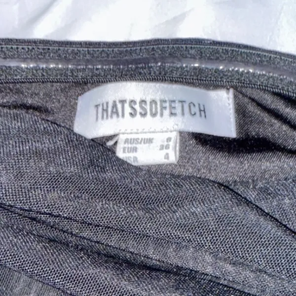 Thats So Fetch Black Mesh Ruched Strapless Bodycon Mini Dress Women's Size‎ 4 - Image 3