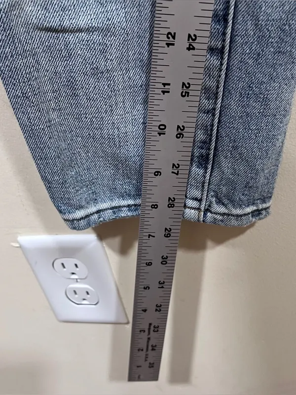 Pistola Distressed Patched High Rise Jeans Light Wash Size 26 EUC - Image 3
