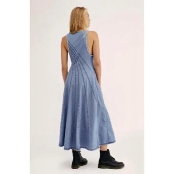 Free People Blue Jean Baby Maxi Dress - Image 6