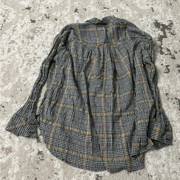 Free People Break My Stride Oversized Plaid Long Sleeve Button Up Shirt Size XS - Image 4