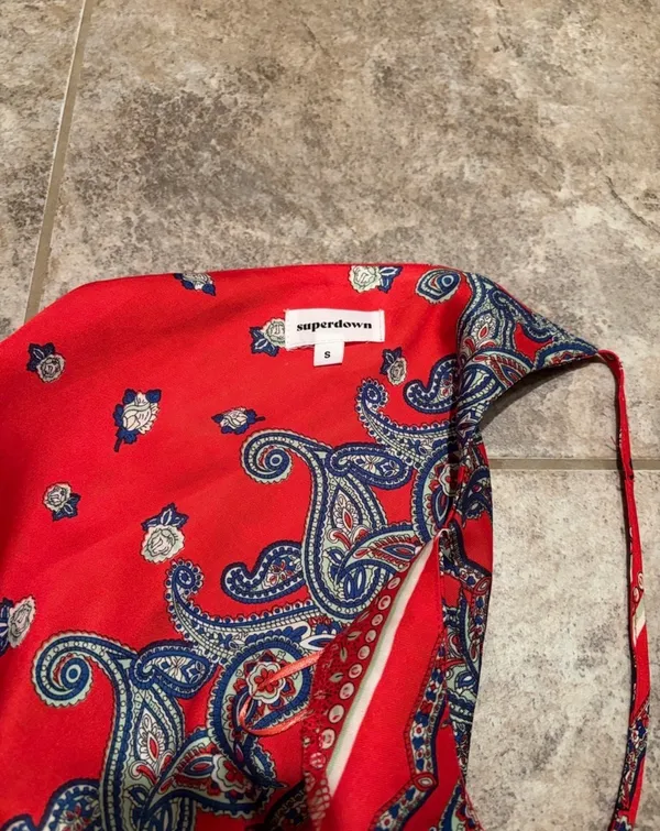 superdown Red Paisley Tank - Image 3