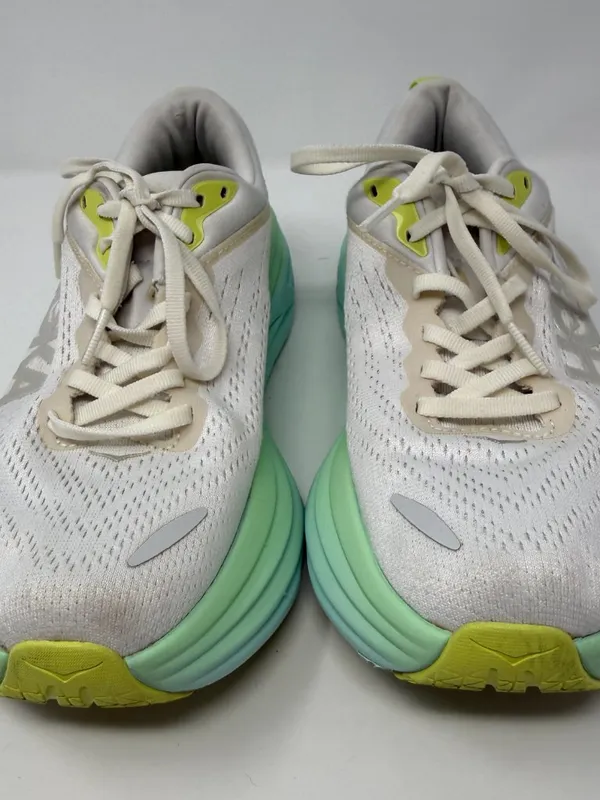 Hoka One One Bondi 8 Running Shoe Women's 6B Blanc de Blanc Sunlit Ocean Walking - Image 8