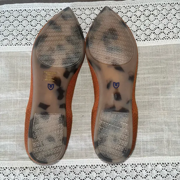 Women's Rothy's The Point Ballet Flat in Burnt Orange Rust Brown Size 5 - Image 8