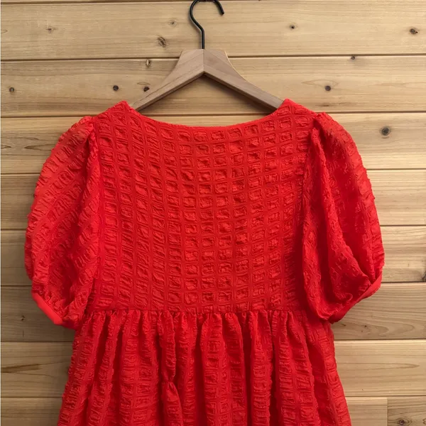 NWT L’Acadamie Revolve XS The Rene Mini Dress Poppy Red Puff Sleeve Christmas - Image 7