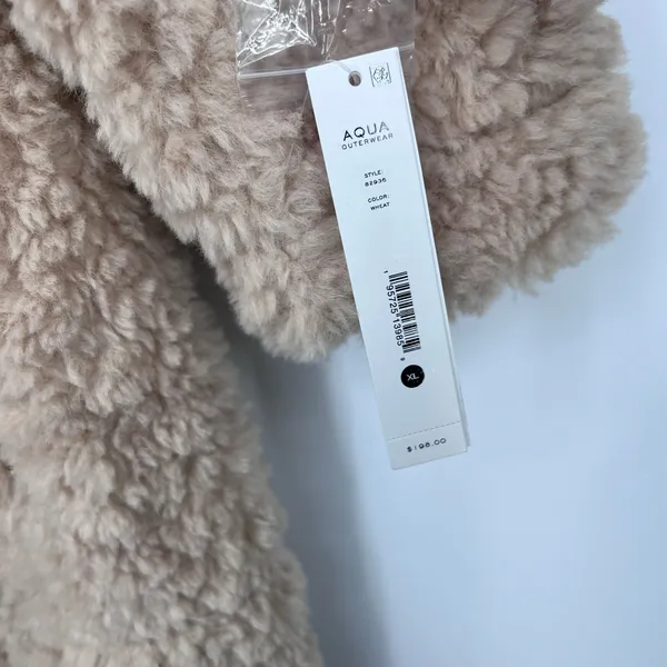 Aqua Faux Fur Coat- No belt- Size XL - Image 6