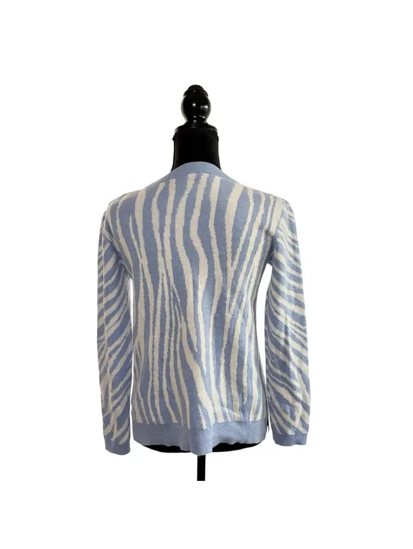 Alashan Women's Cotton Cashmere Sweater Light Blue Pattern Long Sleeve Size XS - Image 2