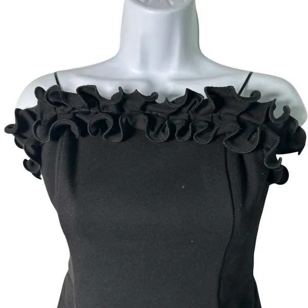 Amanda Uprichard Envy Mini Dress Sz S Black Sleeveless Ruffle - Image 5