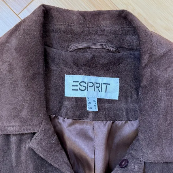 Vintage 1990s ESPRIT Brown Soft Suede Jacket / Blazer Women's Large - Image 4