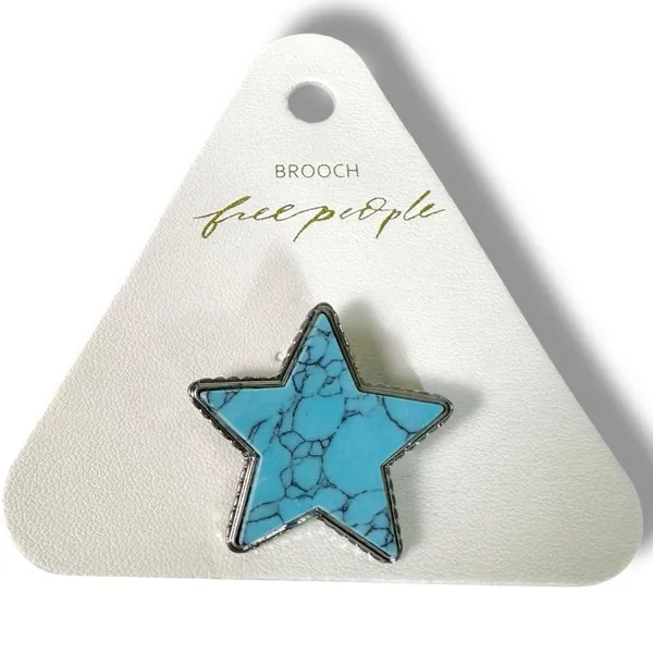 Free People Western Bohemian Star Turquoise High Roller Brooch Rodeo Cowgirl NWT - Image 4