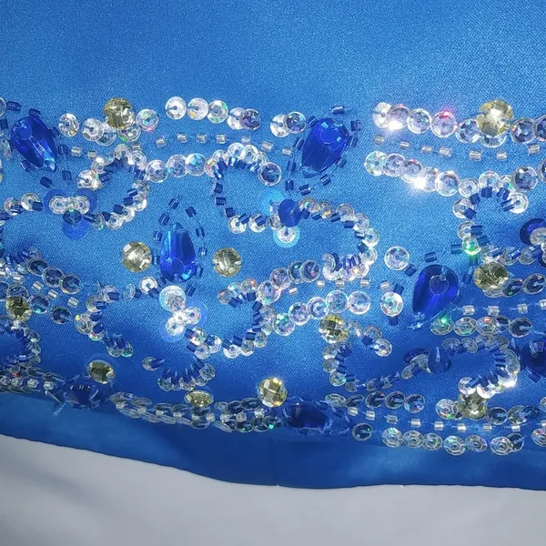 Mori Lee 13/14 Lapis Strapless Prom Dress - Image 9