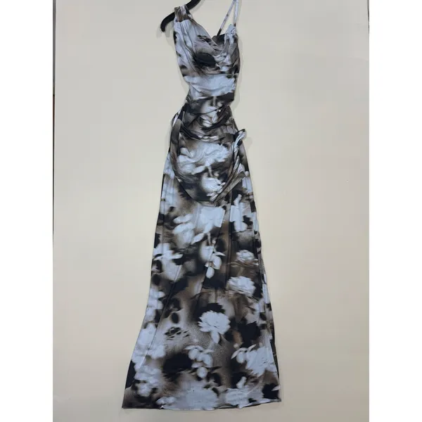 Bec + Bridge Sz 2 Brown Abstract One Shoulder Mesh Dress size 2 - Image 2