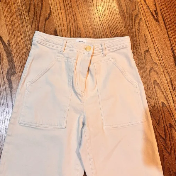 Wilfred Free Aritzia‎ Ivory Utility Pants Size 2 High Rise Straight Leg - Image 3