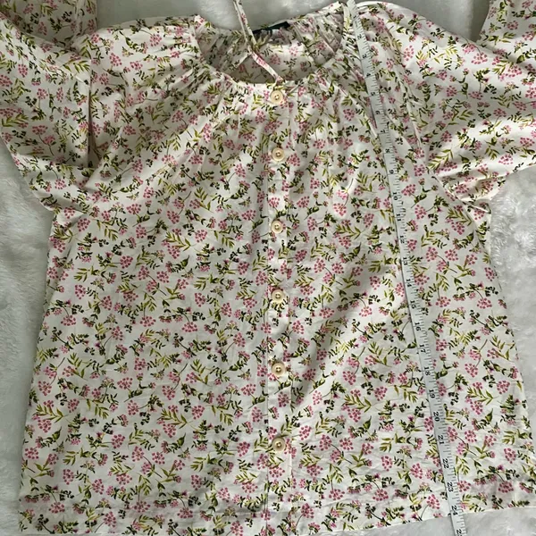 J.Crew Tie-Sleeve Button-Front Cotton Poplin Blouse Meadow Floral Cottagecore M - Image 13