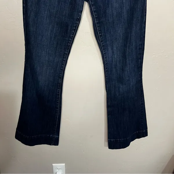 Dylan George & Co Diane Flare Dark Blue Low Rise Trouser Denim Jeans‎ - Image 5