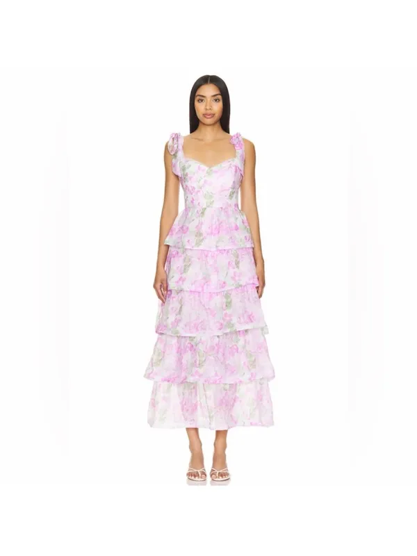 ASTR the Label Zirconia Tie Strap Tiered Maxi Dress - Image 7