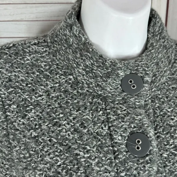 Willi Smith Marled Peplum Wool Blend‎ Cardigan Sweater Grey XL - Image 5