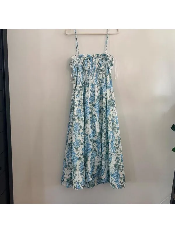Astr the Label Capria Maxi Dress in Blue Green Flora - Image 4