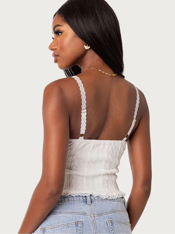 Edikted Lacey Knit Tank Top - Image 2