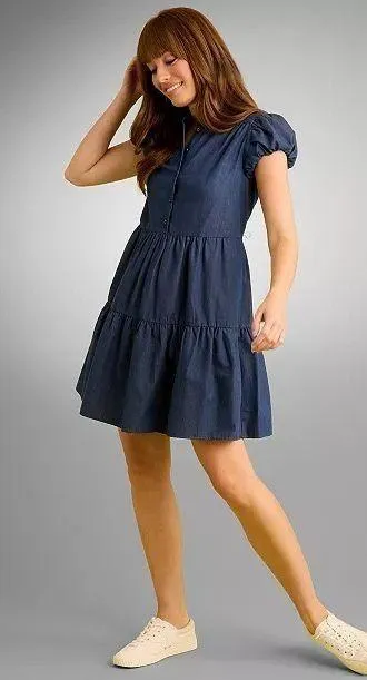 Denim Babydoll Dress London Times - Image 2