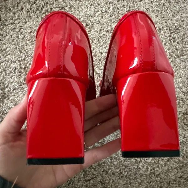 Khaite Fawn Patent Leather Pumps Scarlett Red 36 - Image 5