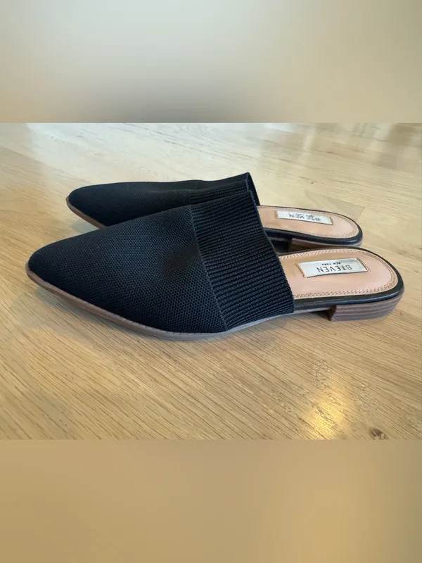 Steven New York Vende knit mule point toe flats black size 9 - Image 5