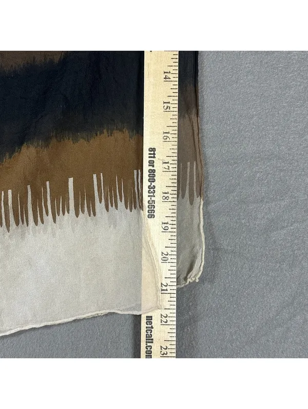 Vintage Lightweight Brown and Black Striped Scarf - Image 9