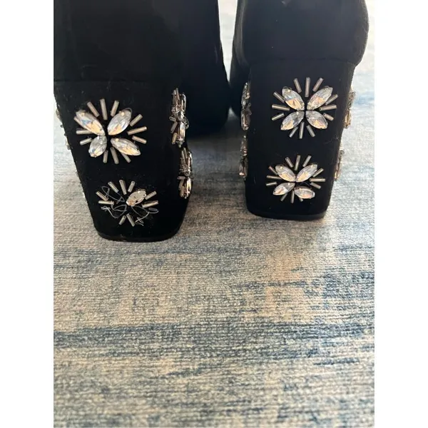 a new day Black Rhinestone Maria Ankle Boots Size 9 - Image 8