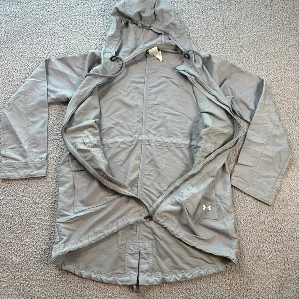 Under Armour Notre Dame Fighting Irish Womens Anorak Jacket Parka Gray Storm1 - Image 4