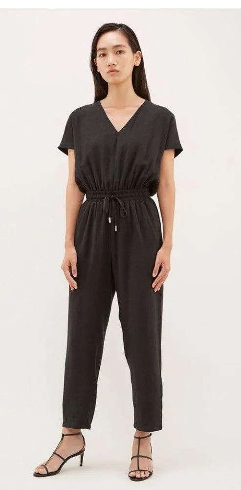 Moll V-Neck Jumpsuit in Black - Image 2
