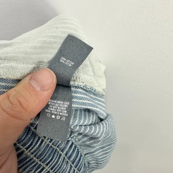 Aerie Striped Denim Drawstring‎ Shorts Light Wash Beachy Boho Coastal Cowgirl - Image 6