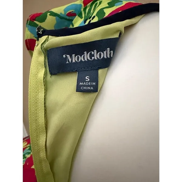 ModCloth Neon Floral V‑Neck Maxi Dress in Pink, Blue, Green, Yellow - Image 2