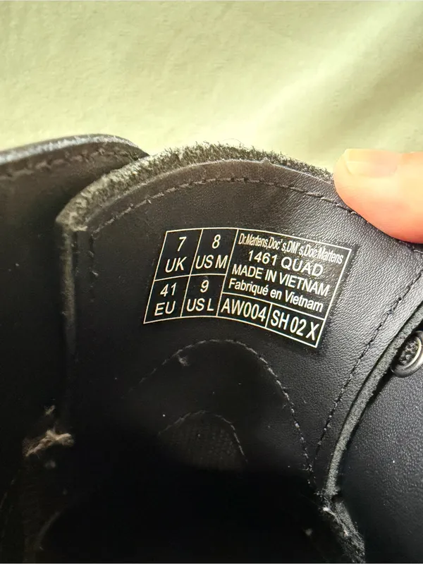 Dr. Martens 1461 SMOOTH LEATHER PLATFORM Black Smoothh SHOES Size 8M or 9W - Image 8