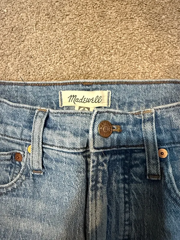 Madewell Light Wash Raw Hem Perfect Vintage Jeans Size 25 - Image 4