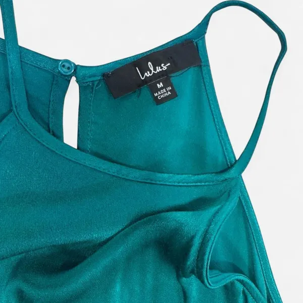 Lulus Halter Midi Dress Side Ruching Peek Skin Cutout - Image 4