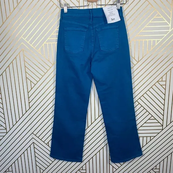 3x1 W4 Shelter Jeans Pant Wide-Leg‎ Crop Overdyed Vintage Denim Blue Size 25 - Image 9